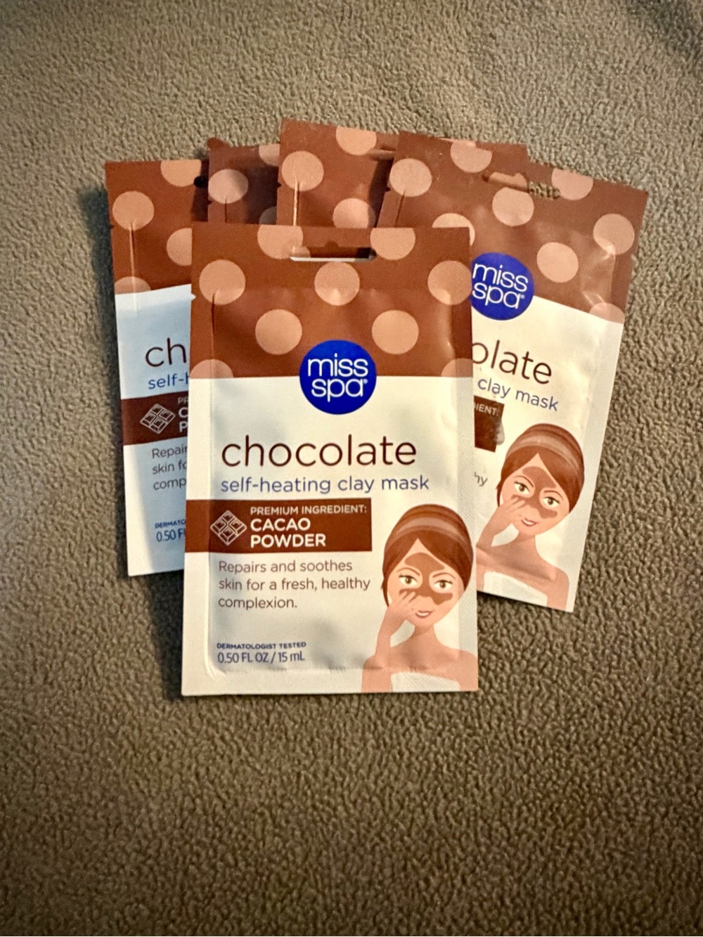 Miss Spa Chocolate Self Heating Clay Masks- Bundle of 5